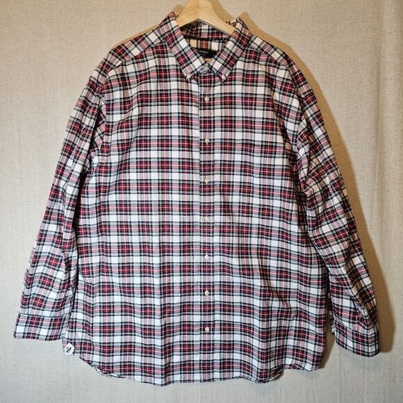 Cremieux Classics Mens Buttondown Shirt Red Blue Green Plaid Tartan 2XB Big 2X - Picture 1 of 11